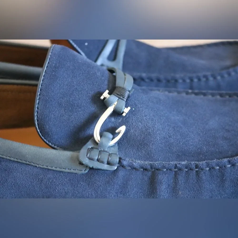 ALDO Navy Blue Suede Bit Loafers Driving Moccasins Men’s Size 12 / 45